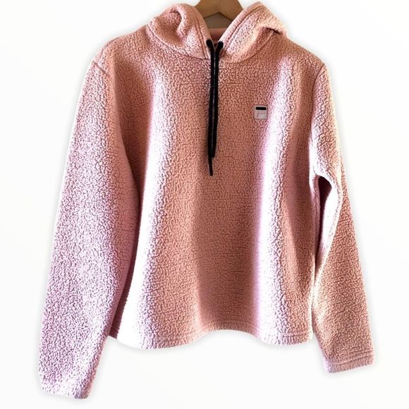 ✨HP✨Fila Pink Sherpa Pullover Women’s Hoodie Small - Picture 2 of 12